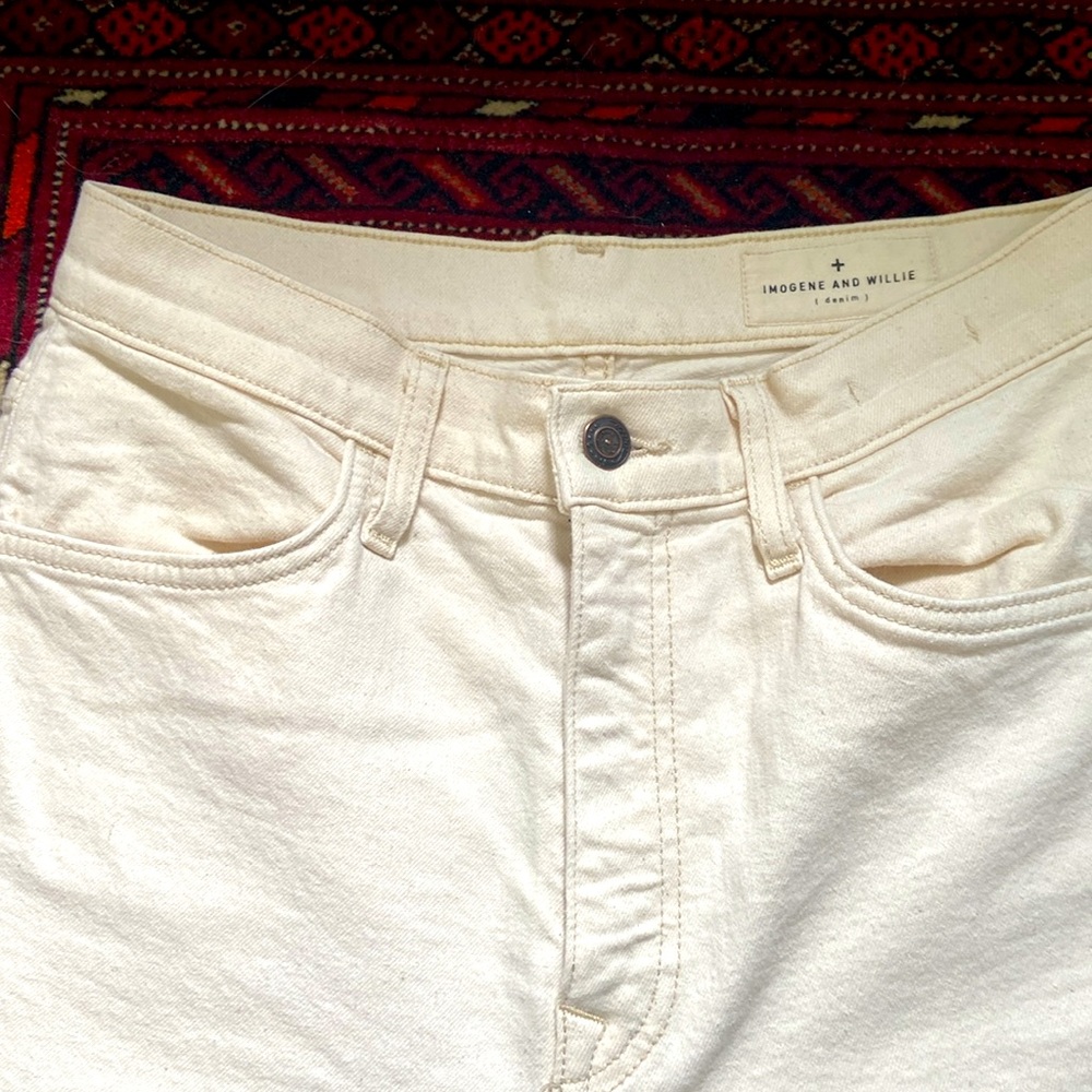 imogene + willie High-Rise Straight Leg Jeans in Cream - Picture 5 of 8